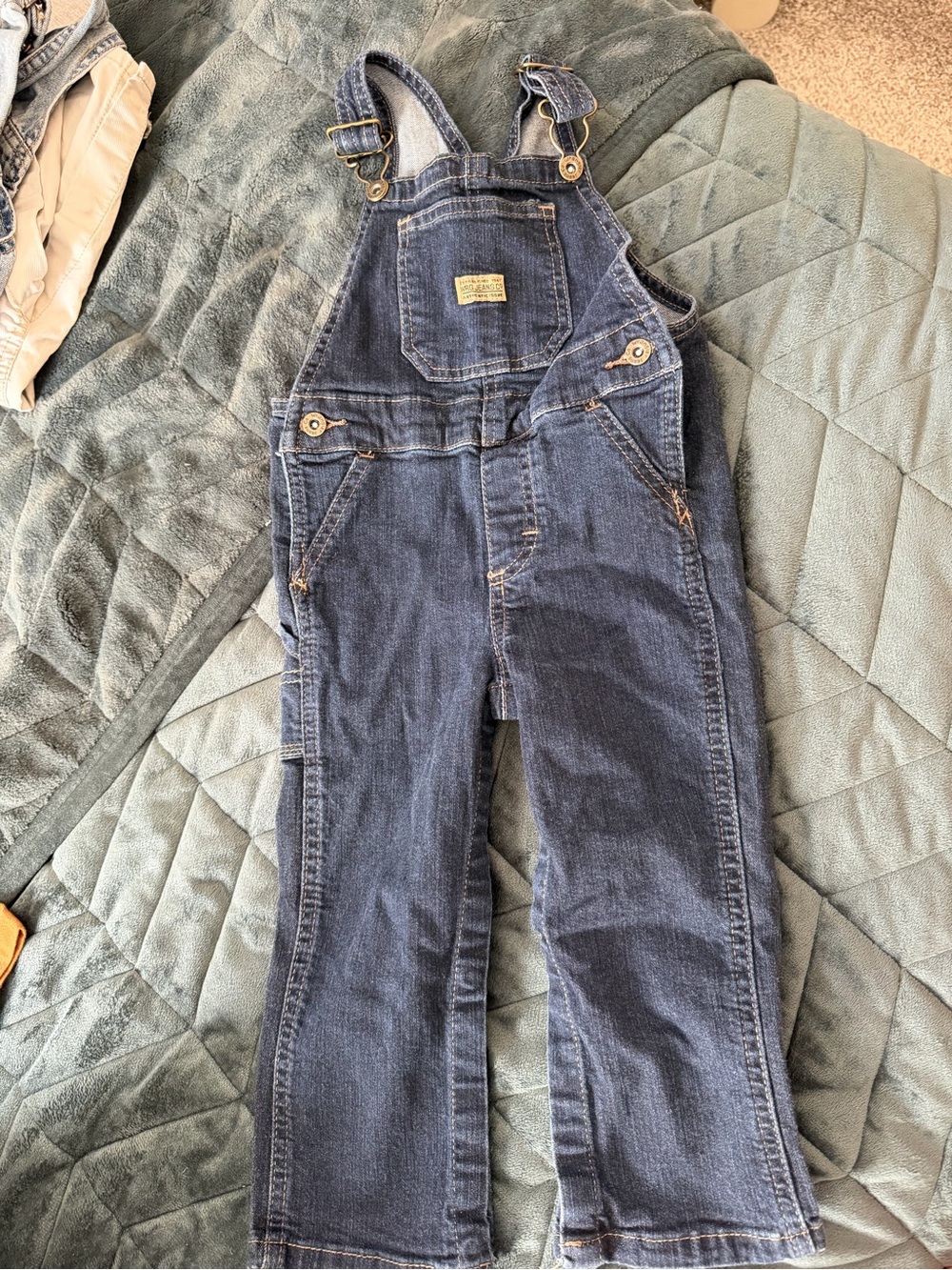 Wrangler Dark Blue Denim Kids Overalls